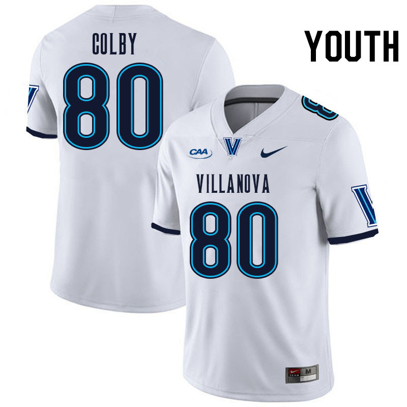 Youth #80 Chris Colby Villanova Wildcats College Football Jerseys Stitched Sale-White